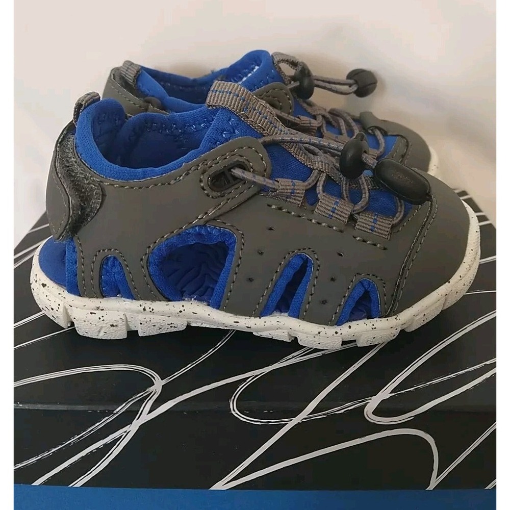 Max + Jake Lil Wade Toddler Sandals Size 6M Gray Blue Waterproof Adjustable